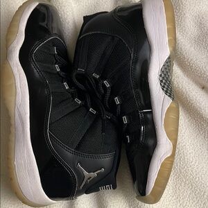 Jordan Black and White Sneakers with Thick Sole and Low Top Design